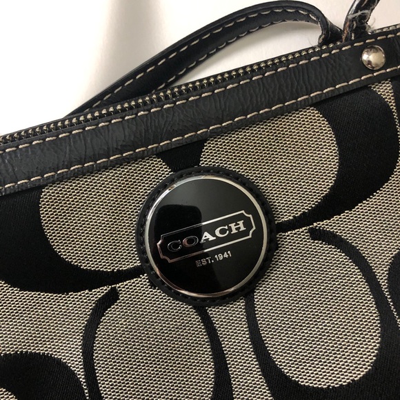 Coach Monogram Shoulder Tote Bag - Picture 12 of 14